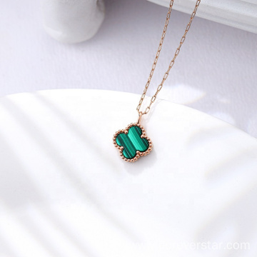 18k gold jewelry Malachite necklace pendant